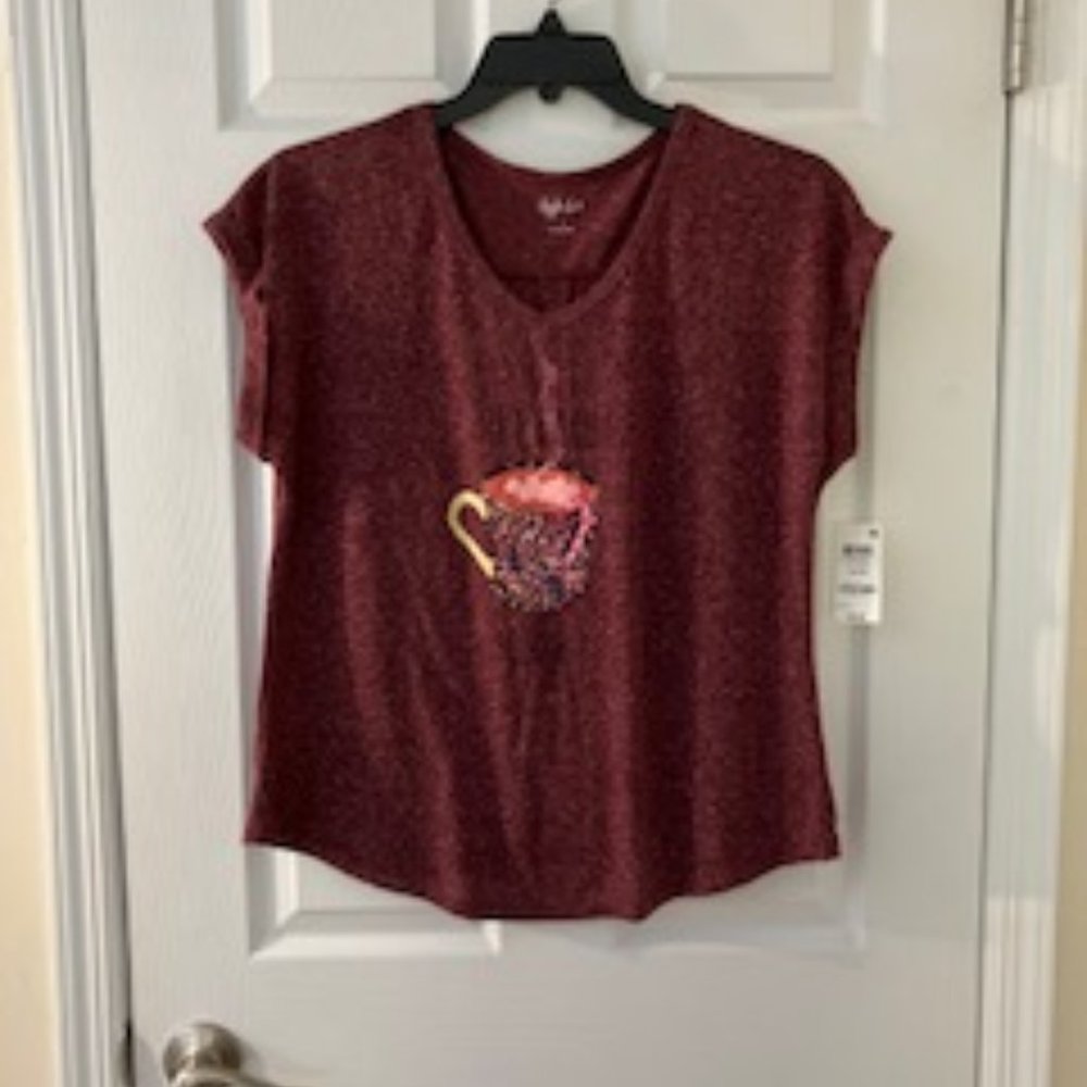 Style & Co. Cocoa Cuddles T-Shirt Size Large